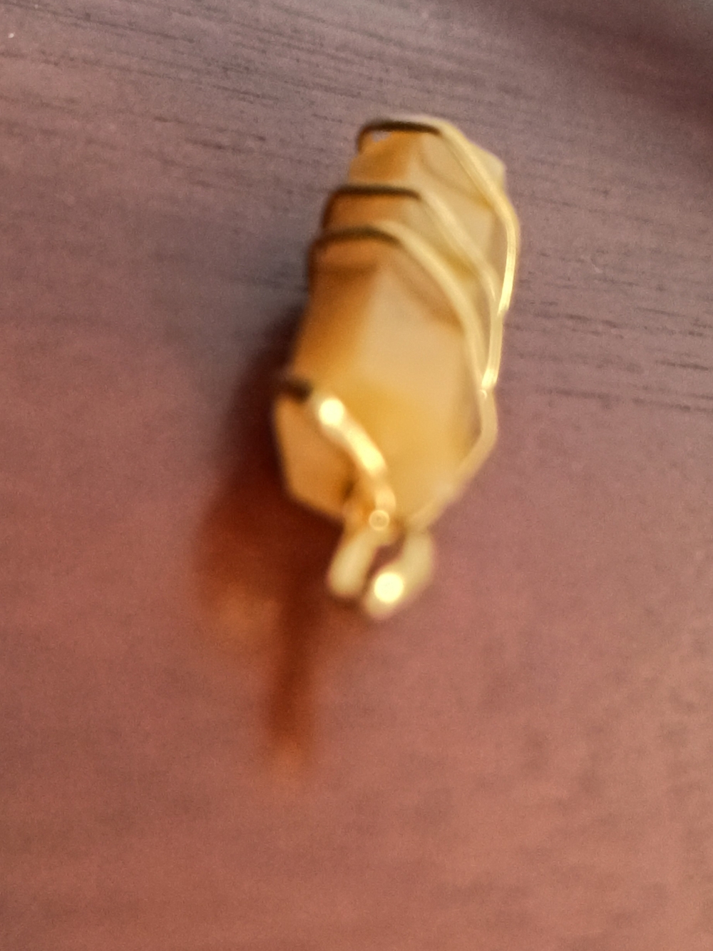 Yellow Quartz Crystal Pendant Wire-Wrapped Necklace Charm (1) - Picture 4 of 6